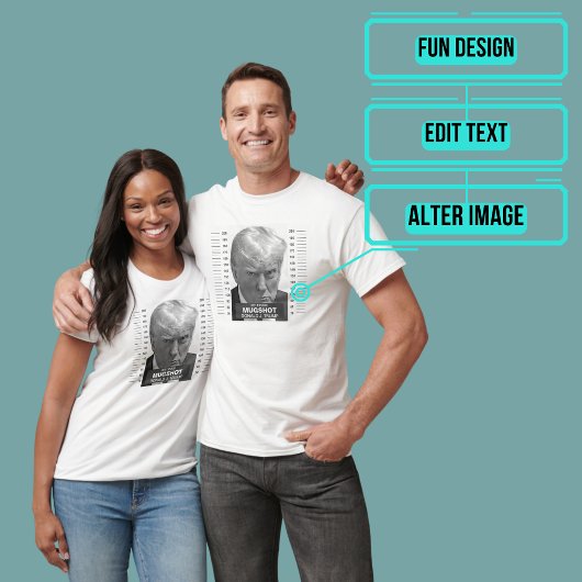 ドナルド・トランプ・マグショット彼をロックアップB&W Tシャツ