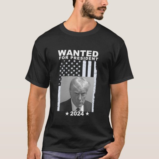 ドナルド・トランプ・マグショット米国大統領202 Tシャツ (正面)