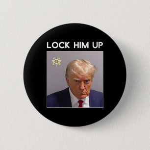 ドナルド・トランプ・ムグショット彼のトランプムグショットをロックアップ 缶バッジ