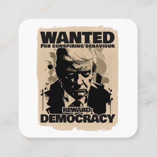 ドナルド・トランプ・ムグショット指名手配ポスター – ジョージア州 スクエア名刺 (正面)