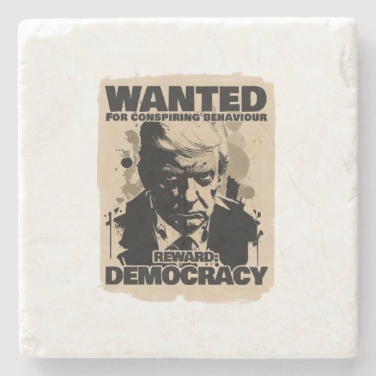 ドナルド・トランプ・ムグショット指名手配ポスター – ジョージア州 ストーンコースター (正面)