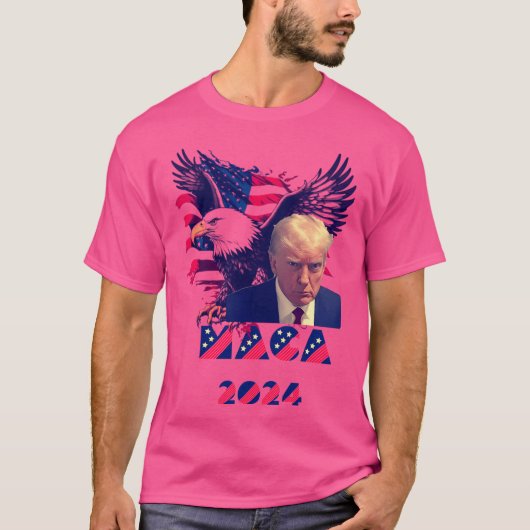 ドナルド・トランプ・ムグショット・マガ2024愛国者 Tシャツ (正面)