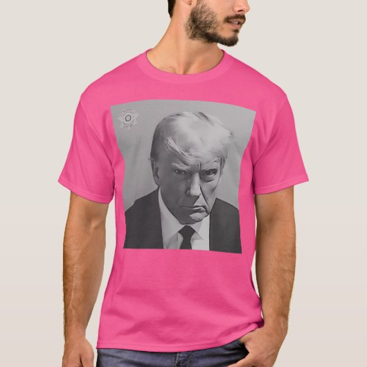 ドナルド・トランプ・ムグショット – 白黒 Tシャツ (正面)