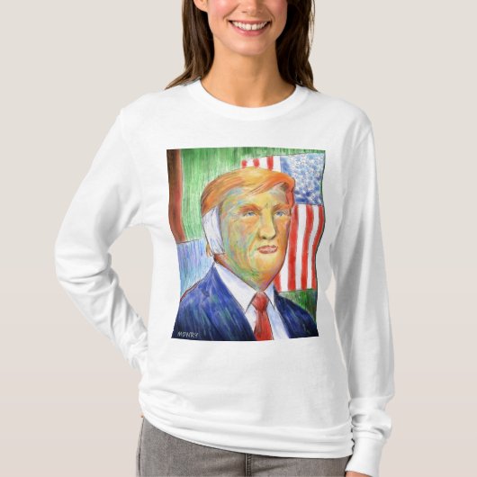 ドナルド・トランプ・ヴァン・ゴッホ女子Tシャツ Tシャツ (正面)