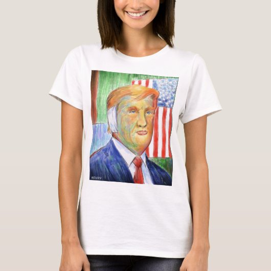 ドナルド・トランプ・ヴァン・ゴッホ女子Tシャツ Tシャツ (正面)