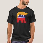ドナルド・トランプ 共和党 ゾウ 髪 ロゴ Tシャツ (正面)