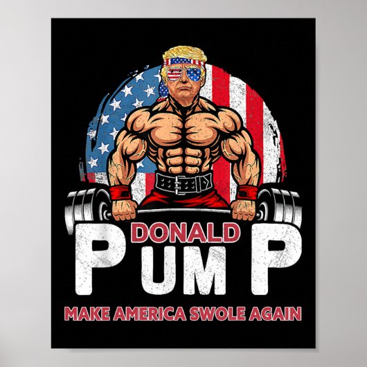 ドナルド・トランプ 再びアメリカを強く 面白いデザイン ポスター (正面)
