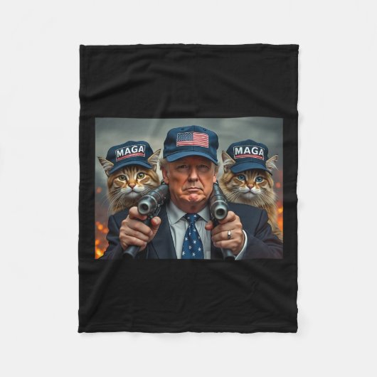 ドナルド・トランプ、再びRed Hat 2024 Deb フリースブランケット (正面)