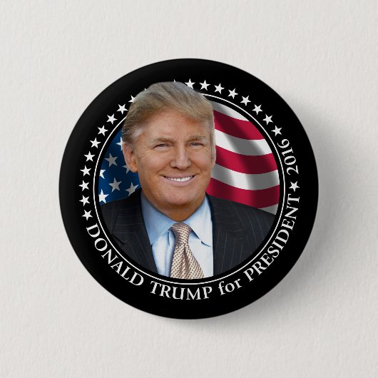 ドナルド トランプ 写真 - 大統領 2016 缶バッジ (正面)