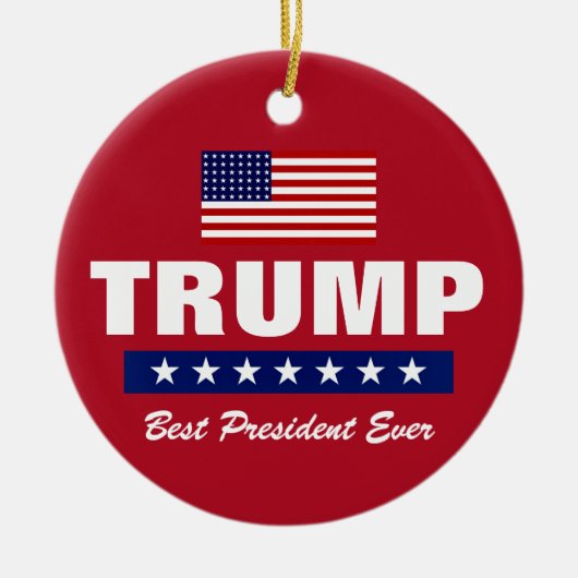ドナルド・トランプ 史上最高の大統領 クリスマス セラミックオーナメント (正面)
