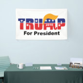 ドナルド トランプ 大統領 2016 GOP エレファント ヘア ロゴ 横断幕 (トレードショー)