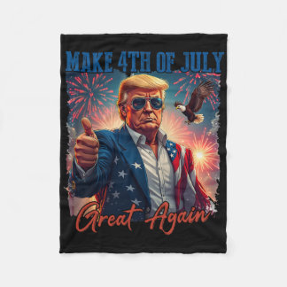 ドナルド トランプ 愛国的な花火で7月4日を祝おう フリースブランケット