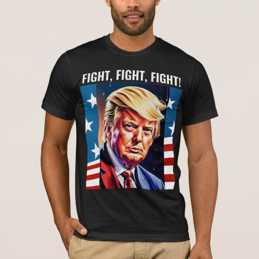 ドナルド・トランプ、戦い、戦い、2024 Tシャツ (正面)