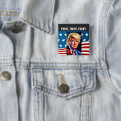 ドナルド・トランプ、戦う、戦う、戦う 缶バッジ (インサイチュ)