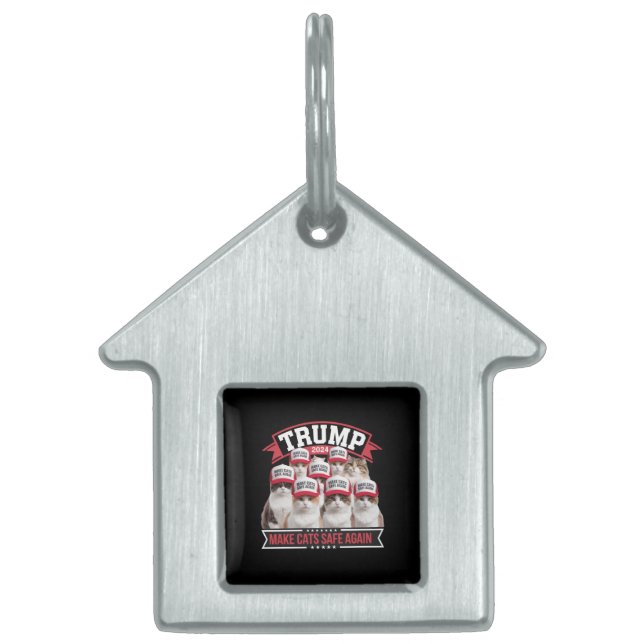 ドナルド・トランプ 猫を安全にしよう 2024 ディベート ペットネームタグ (正面)