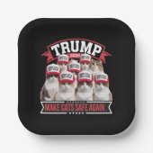 ドナルド・トランプ、猫を安全にする2024年の議論 ペーパープレート (正面)
