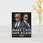 ドナルド・トランプ 猫を安全に 2024 ディベート 面白すぎる カード (黄色い花)