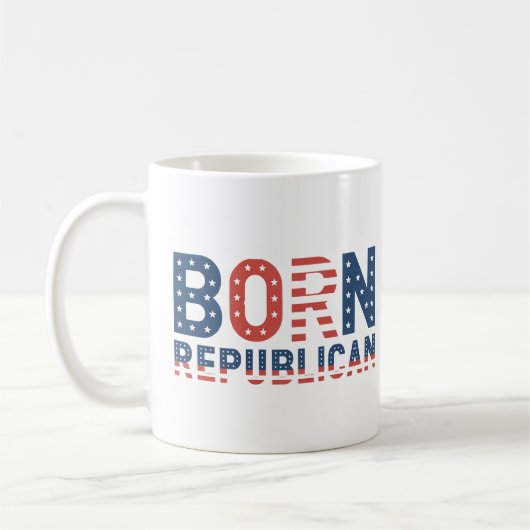 ドナルド・トランプ「生まれ共和党」 コーヒーマグカップ (左)