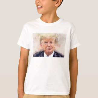 ドナルド・トランプ 笑顔の肖像 水彩画 Tシャツ
