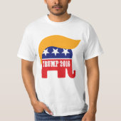 ドナルド トランプ 2016 GOP エレファント ヘア ロゴ Tシャツ (正面)