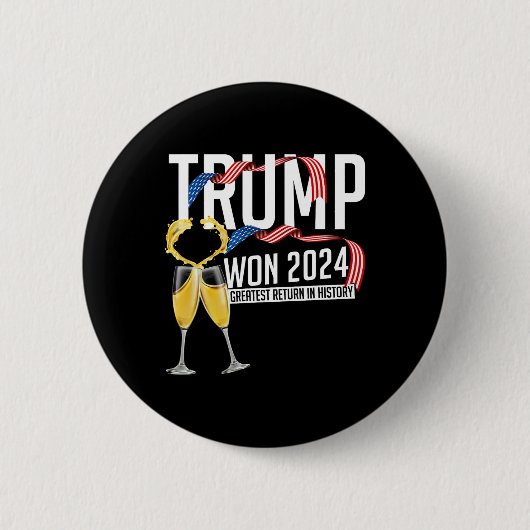 ドナルド・トランプ 2024年大統領就任式 男性用 缶バッジ (正面)