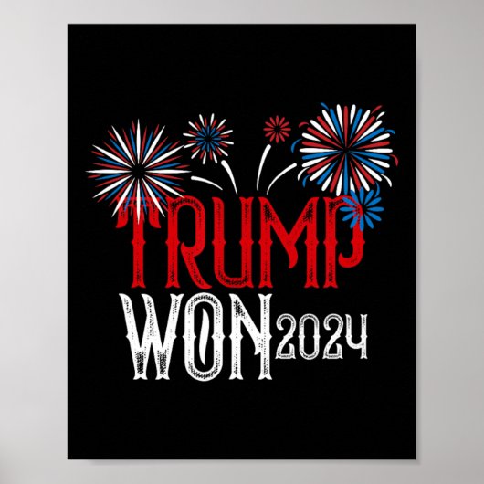 ドナルド・トランプ 2024年 大統領就任式 ウォン メンズ ポスター (正面)