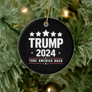 ドナルド・トランプ 2024 アメリカを取り戻せ 選挙 セラミックオーナメント