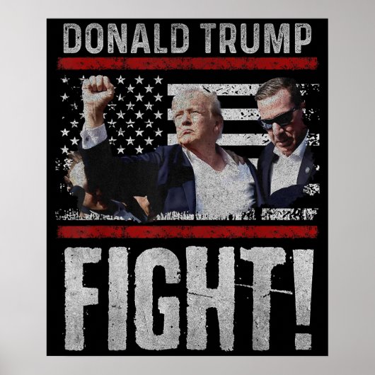 ドナルド・トランプ 2024 選挙集会で銃撃を生き延びる ポスター (正面)