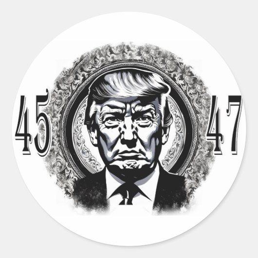 ドナルド トランプ 45/47 ラウンドシール (正面)