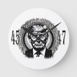 ドナルド トランプ 45/47 ラウンド壁時計