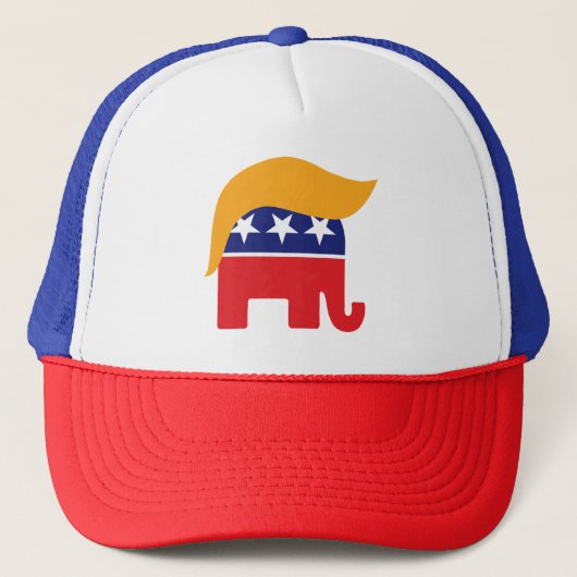 ドナルド・トランプ GOP 共和党 象 ヘアロゴ キャップ (正面)