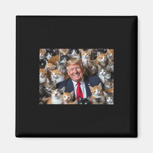ドナルド・トランプ Make Cats Safe Again 2024 デート 面白い マグネット (正面)