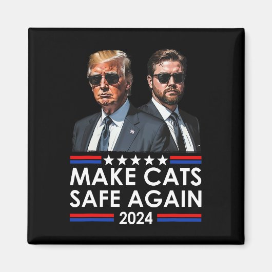 ドナルド・トランプ Make Cats Safe Again 2024 検出 楽しい  マグネット (正面)