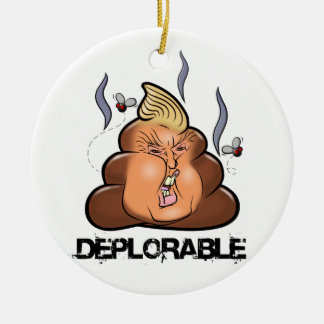 ドナルド・トランプ- Trumpy-PooおもしろいなPoo Emojiアイコン セラミックオーナメント
