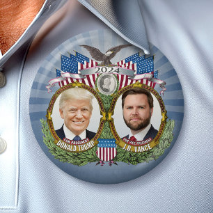 ドナルド・トランプJD Vance副社長ジャゲート写真 缶バッジ