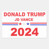 ドナルド・トランプJD Vance 2024 長方形シール (正面)