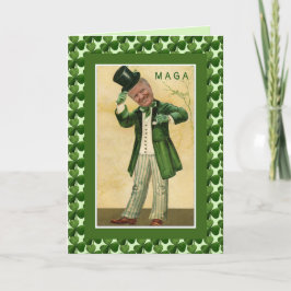 ドナルド・トランプSt. Patricks日MAGAのシャムロック カード