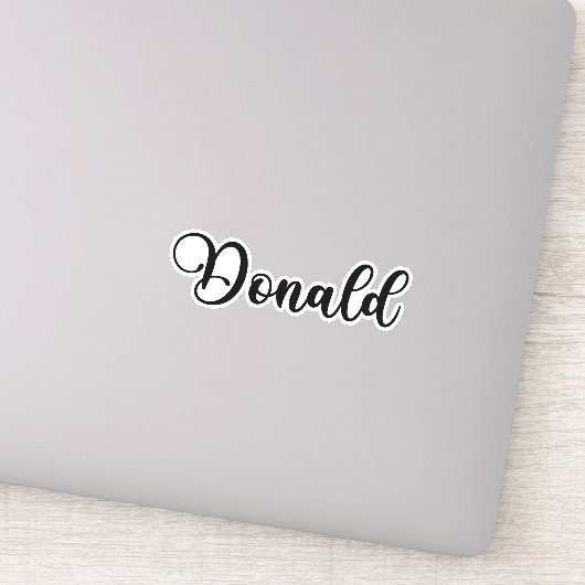 ドナルド ネーム - 手書きカリグラフィー シール (詳細)