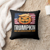 ドナルド・ハロウィーン – トランプキンメイク不気味ハロウィーン クッション (ブランケット)