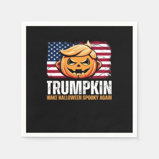 ドナルド・ハロウィーン – トランプキンメイク不気味ハロウィーン スタンダードカクテルナプキン (正面)