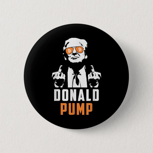 ドナルド・ポンプBitcoinおもしろい Trump 2024暗号 缶バッジ (正面)