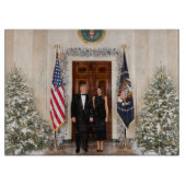 ドナルド&メラニアトランプのクリスマスホワイトハウス カッティングボード (正面)