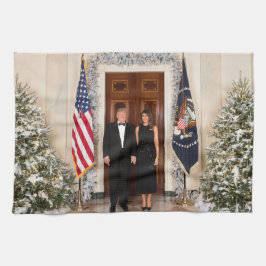 ドナルド&メラニアトランプのクリスマスホワイトハウス キッチンタオル