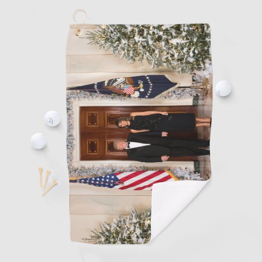 ドナルド&メラニアトランプのクリスマスホワイトハウス ゴルフタオル (インサイチュ)