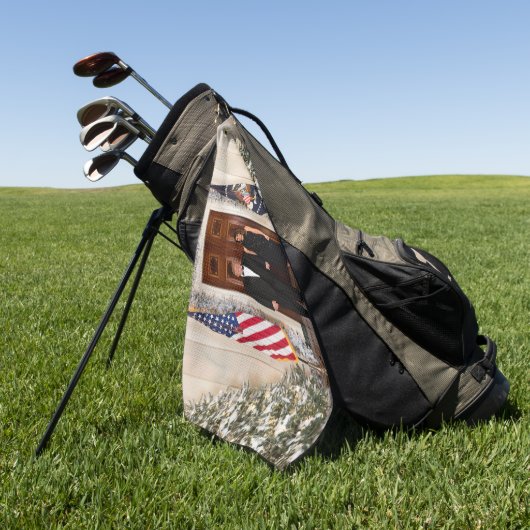 ドナルド&メラニアトランプのクリスマスホワイトハウス ゴルフタオル (グリーン)