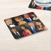 ドナルド&メラニアトランプ スクエアペーパーコースター (アングル)