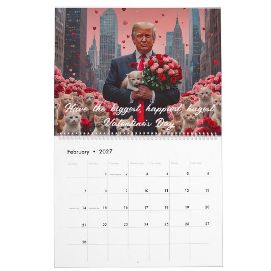 ドナルド・J・トランプ大統領12カ月カレンダー カレンダー (2月 2027)