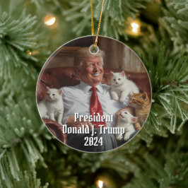 ドナルド・J・トランプ・キャッツ2024おもしろい年 セラミックオーナメント