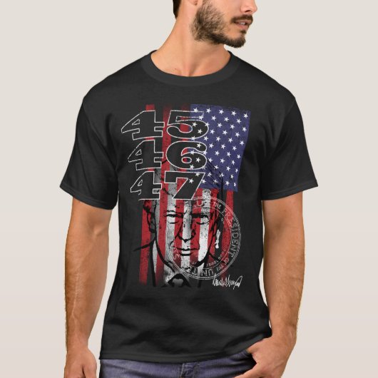 ドナルドJトランプ大統領45 46 47 Tシャツ (正面)