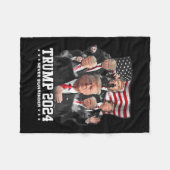 ドナルドJトランプ2024決して降伏しない1 フリースブランケット (正面(横))